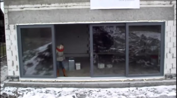 Drzwi balkonowe HST. Wymiar drzwi: 6195mm x 2350mm.